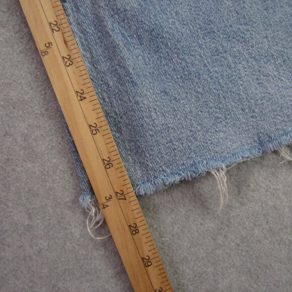 H&M Jeans Womens Size 8 Blue High Rise Wide Leg Raw Hem - Picture 9 of 13